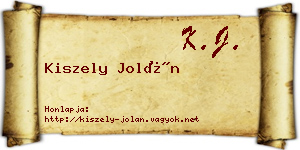 Kiszely Jolán névjegykártya