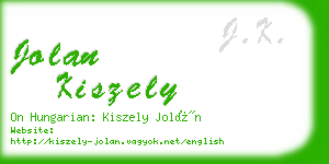 jolan kiszely business card